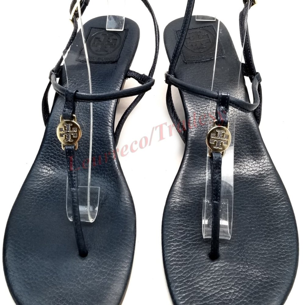 Tory Burch Navy Emmy Demi-wedge Thong Sandals